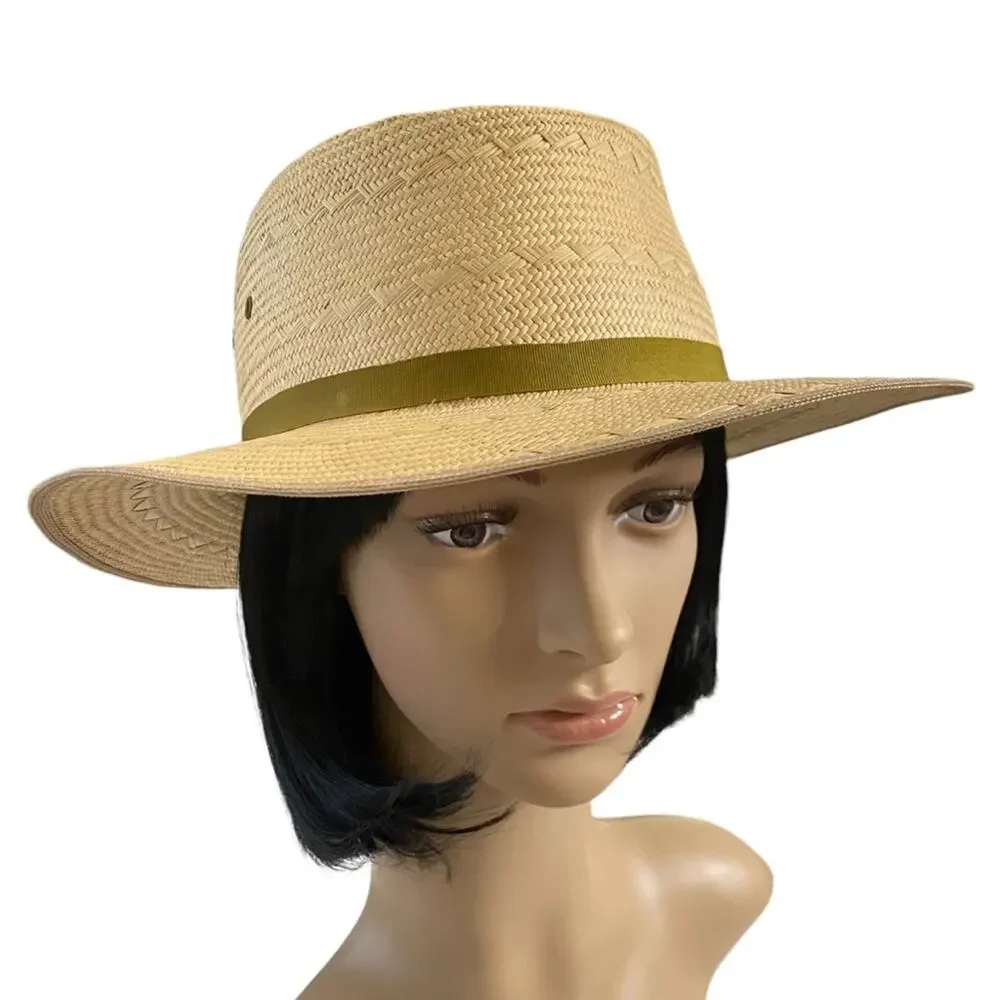 Puerto Fino Colombian Straw Hat Size 7 1/2 Tan Fedora